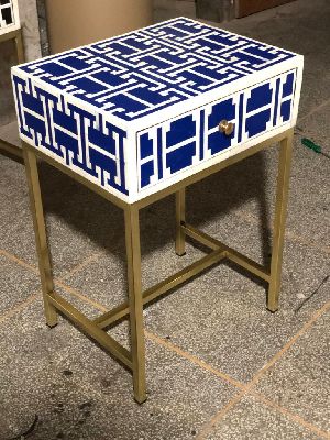 Bone Inlay Bedside Table