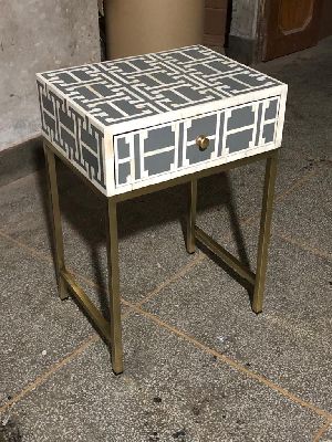 Bone Inlay Bedside Table