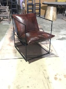 Iron Leather Lounge Chair