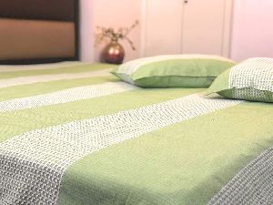 Green & White Bed Sheets