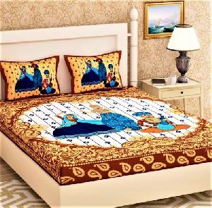 Jaipuri Figure Print Bed Sheets