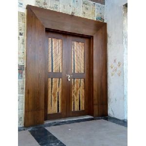 teak wooden door