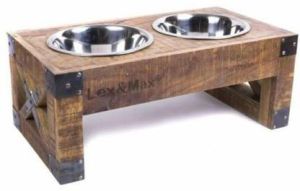 Wooden Dog Feeder