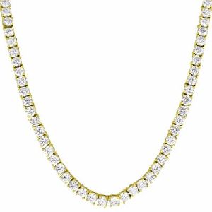 7.20 Carat Hip Hop Diamond Necklace Yellow Gold For Mens