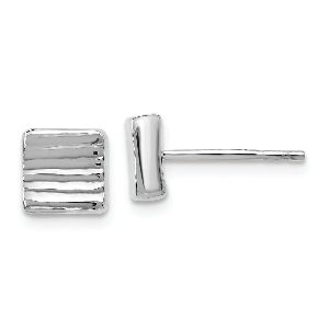 Silver Textured Stud Earrings