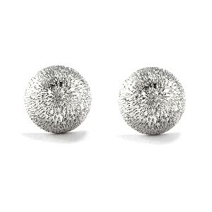 Silver Textured Stud Earrings