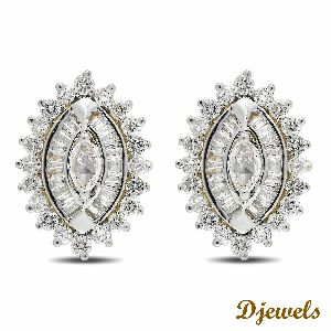Solitaire Diamond Earrings Marquise Tops for Women