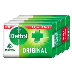 Dettol Original Germ Protection Bathing Soap bar, 75gm (Pack of 4)