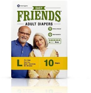 Friends Easy Adult Diapers Tape Style - 10 Count (Large)