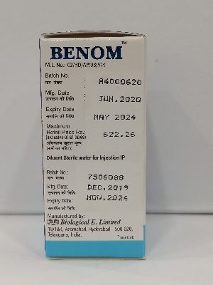 Combipack of snake antivenin with sterile water for ibjection (BENOM)