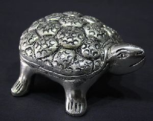 German Silver Tortoise Sculpture