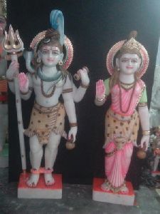 Marble Shiv Parvati Statue