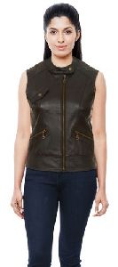 Ladies Leather Waistcoat