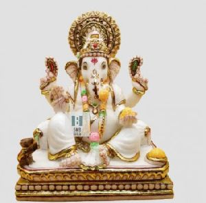 Marble Ganesh Statue in Natural Marble