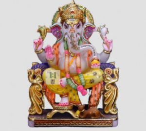 Marble Ganpati Statue in pure white marble