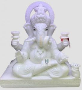 White Marble Dagdu Seth Ganesh Statue