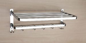 Double layer folding towel rack