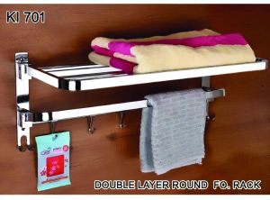 KI 701 DOUBLE FOLDING TOWEL RACK