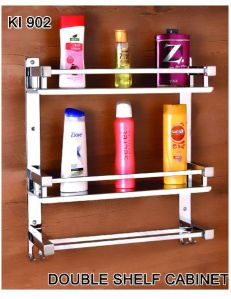 KI 902 Bathroom Double Shelf Cabinet