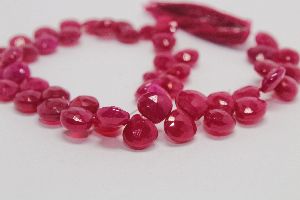 Pink Chalcedony Faceted Heart Shape Beads