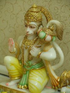 Makrana White Marble Hanuman Statue