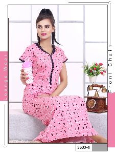 Ladies Pink Printed Satin Nighty, Half Sleeve at Rs 160/piece in Bengaluru