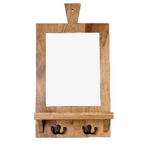 Wooden Wall Mirror with Shelf
