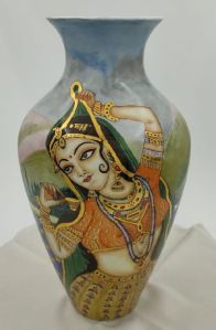 Alluring Beauty hand painted porcelain vase