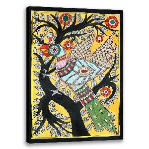 Bird On Tree | Madhubani Painting