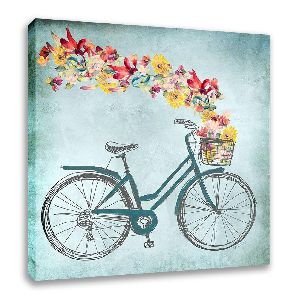 Floral Day Bike II 12370| Retro Vintage Prints