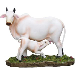 Marble Cow And Calf Statue