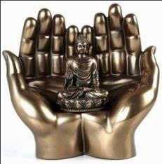 Copper Buddha Hand Statue