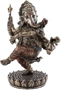 Copper Dancing Ganesha Statue