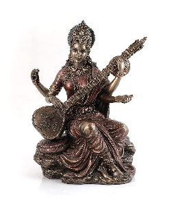 Copper Saraswati Statue