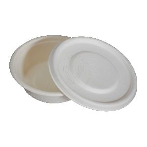 Biodegradable Bagasse 250 Ml Container with Lid - VARSYA