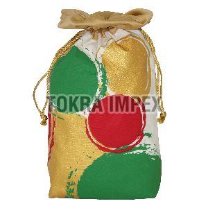 Canvas Fabric Inside Satin Lining Drawstring Bag