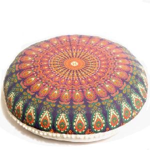 Ombre Round Mandala Indian Floor Decor Cushion