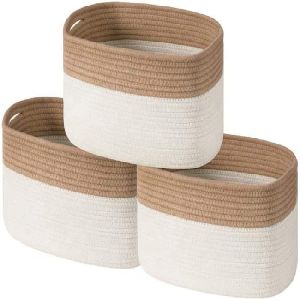 100% Cotton Rope Handmade Woven Laundry Basket
