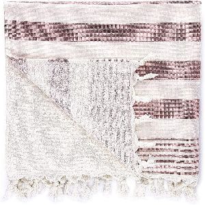 Multi Purpose Tunisian Fouta Turkish Striped Towel with Tassels
