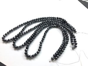Black Moissanite Beads 7mm ,158 Carat, 14.00 Inch, Excellent Cut,for Necklace,