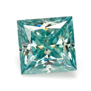 princess light blue loose moissanite diamond