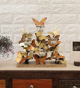 Iron Table Top Butterfly Tree Candle