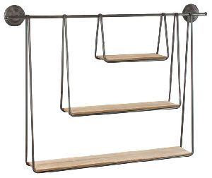 Stylish Wooden Wood Metal Hanging Shelves