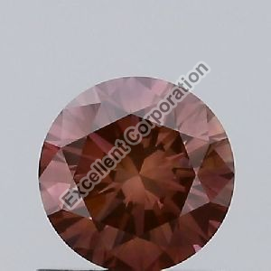 Round  0.65ct Diamond F.O Pink  SI1 IGI Certified Natural Diamond
