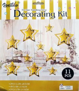 HIPPITY HOP GOLD STAR 3D PAPER HANGING GARLAND KIT