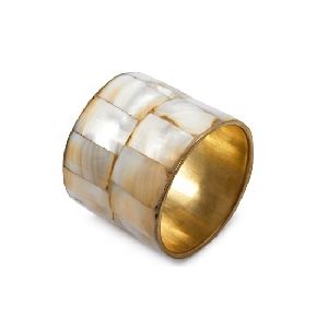 mother of pearl bone brass hand bangles