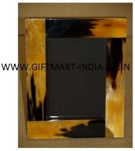 INDIAN HANDICRAFTS HORN PHOTO FRAME