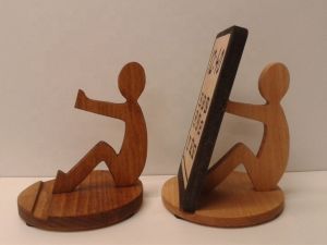 NATURAL WOOD HANDMADE MOBILE STAND