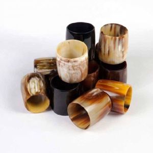 NATURAL BUFFALO HORN DECORATIVE NAPKIN RINGS