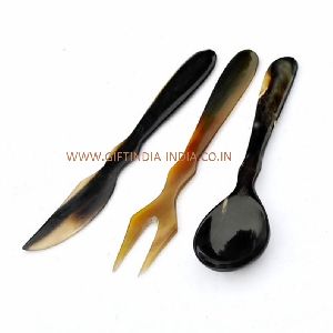STYLISH DESIGN NATURAL HORN SPOON AND CUTLERY